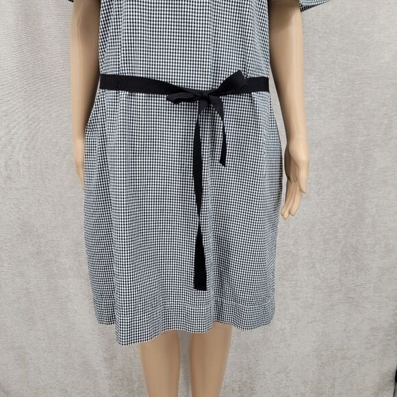 J. Crew Edie Dress Black and White Gingham Cotton Dress Women's Plus Size 16 - Picture 2 of 12